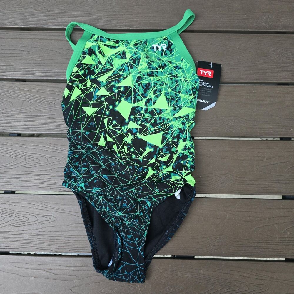 TYR DuraFast Elite Orion Diamondfit 1 Pc Swim Multicolor Youth Girl Sz 24 New